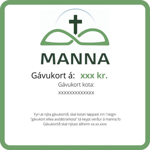 Gávukort Gift Cards Manna.fo 